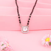 92.5 Sterling Silver Solitaire CZ Mangalsutra for Women